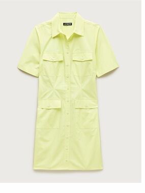 J. Crew Neon Yellow Short-Sleeve Button-Front Shirtdress